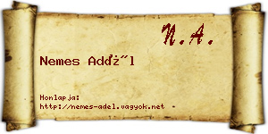Nemes Adél névjegykártya